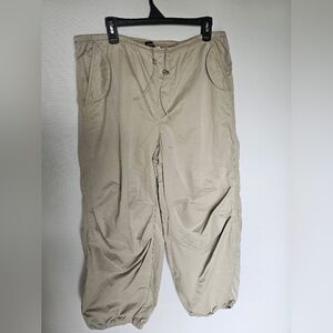 H&M Divided Khaki Cargo Pants M Loose Baggy Drawstring